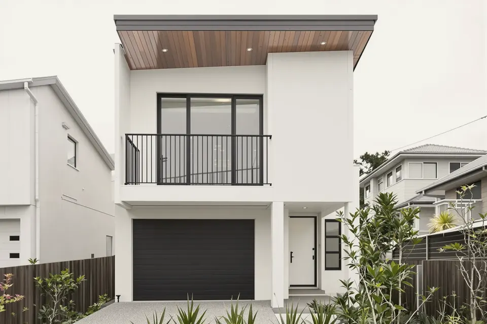 Two-storey home design for Manly: coastal two-storey home on a narrow 400 square metre block