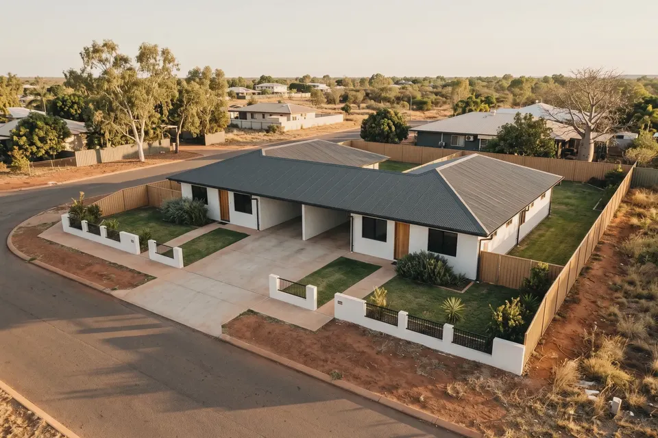 Single-storey duplex in Derby, Western Australia
