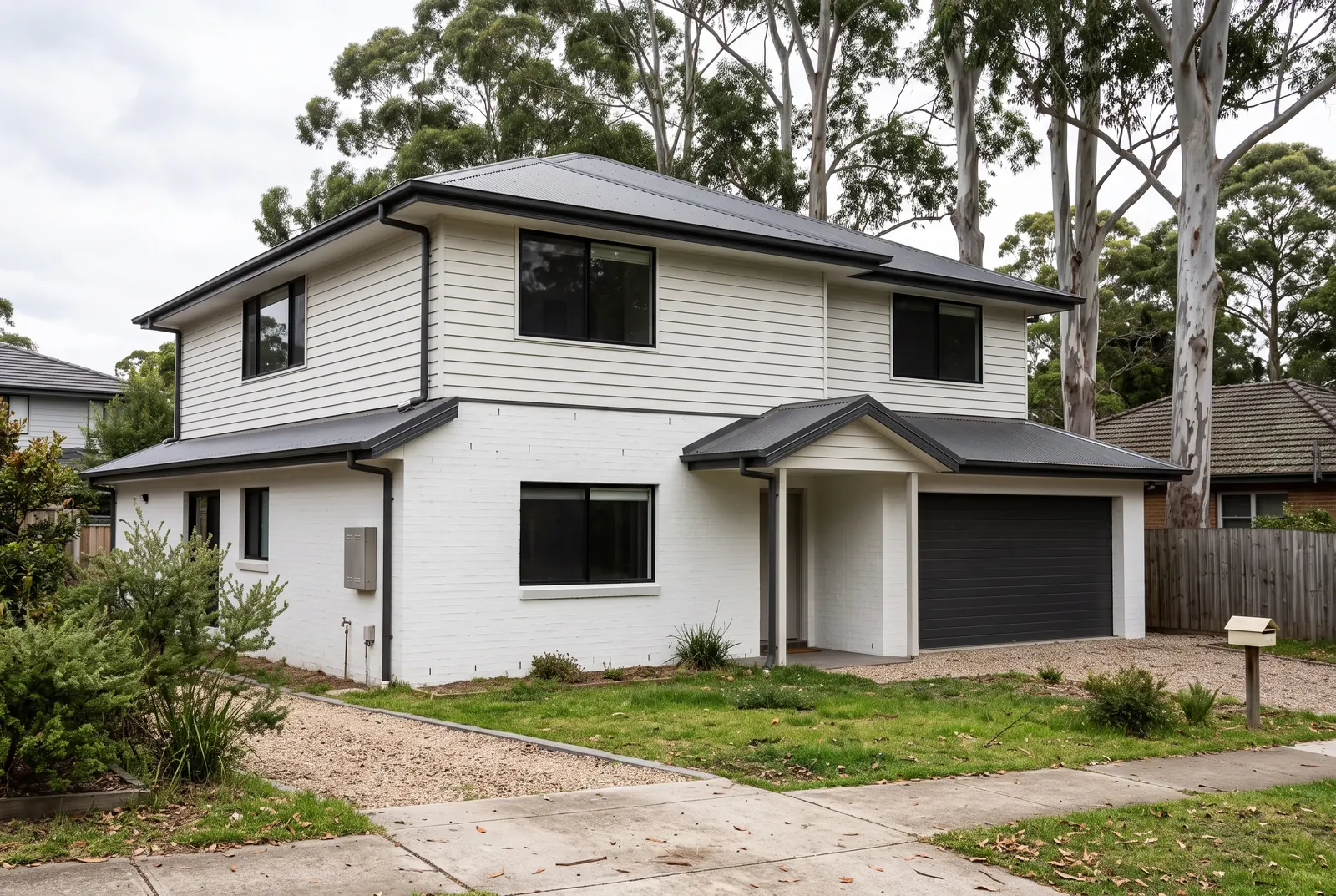 Two-storey home design for Wahroonga: elegant two-storey family home set back on a large leafy block