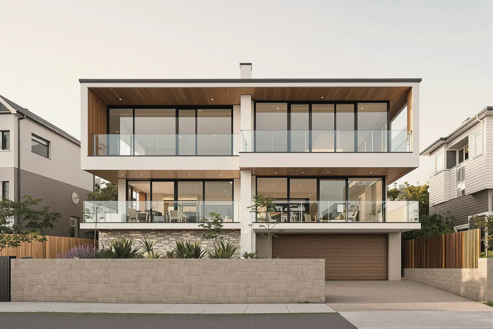 Two-storey home design for Vaucluse: contemporary two-storey family home on a 650 square metre harbourside block